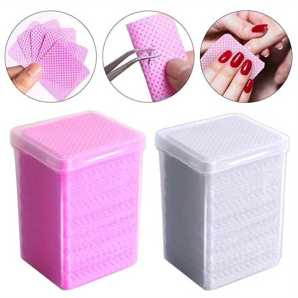 Gel Nail Polish - 200 Lingettes Roses Anti-Peluches pour Retirer