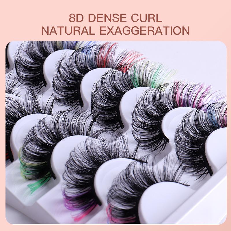 7 paires de faux cils colorés  - False Eyelashes Natural avis et prix