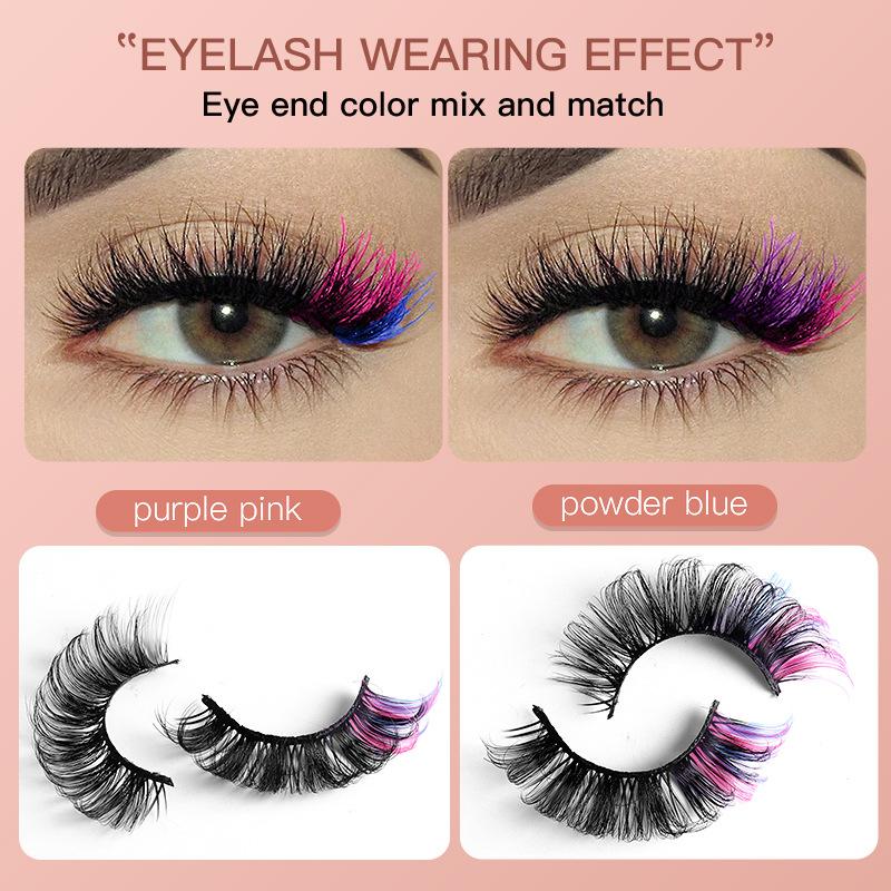 7 paires de faux cils colorés  - False Eyelashes Natural avis et prix