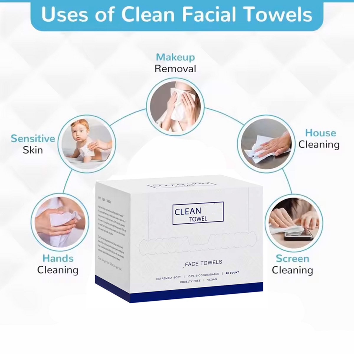 50 pièces/boîte, serviettes je - Beauty Makeup Remover avis et prix